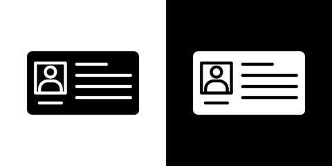 Identity card icon Vector in flat style. Collection silhouettes
