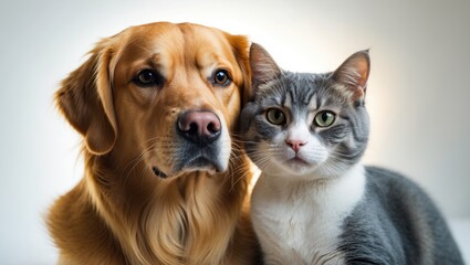 British Cat and Golden Retriever