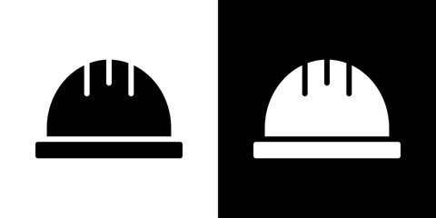 Hard hat icon Vector in flat style. Collection silhouettes