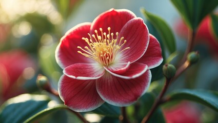 Fototapeta premium Scarlet and alabaster flower