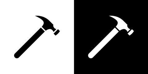 Hammer icon Vector in flat style. Collection silhouettes