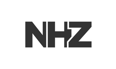 NHZ logo design template with strong and modern bold text. Initial based vector logotype featuring simple and minimal typography. Trendy company identity.