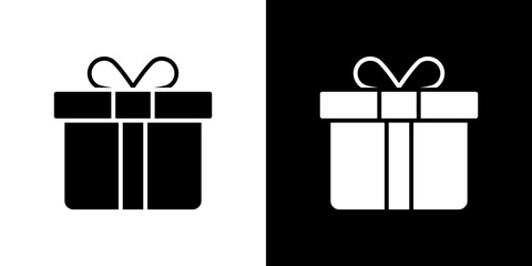 Gift icon Vector in flat style. Collection silhouettes