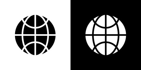 Globe icon Vector in flat style. Collection silhouettes