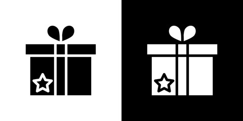 Gift box icon Vector in flat style. Collection silhouettes