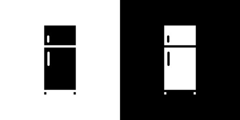 Fridge icon Vector in flat style. Collection silhouettes