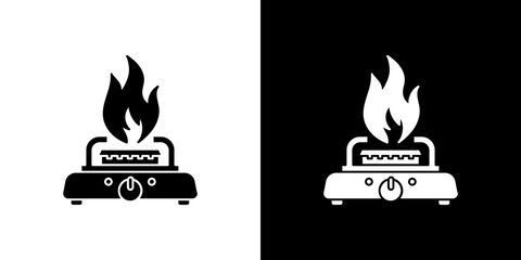 Fire burner icon Vector in flat style. Collection silhouettes