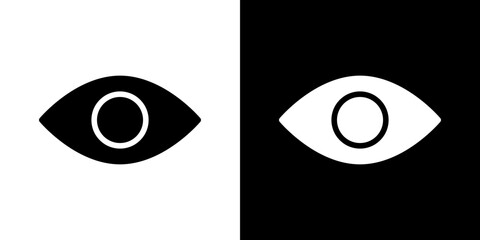 Eye icon Vector in flat style. Collection silhouettes