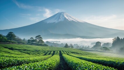 Green Tea Plantation Adjacent Mount