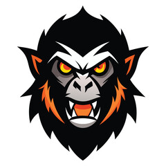 Obraz premium Monkey Head Fierce Mascot Logo