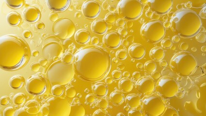 Bubbles in cooking oil background. Idea and theme of fat.