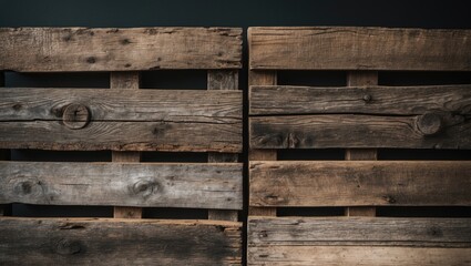 Naklejka premium Antique wooden crate backdrop, aged timber planks