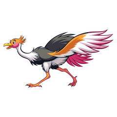 Naklejka premium Ostrich Running Silhouette Illustration
