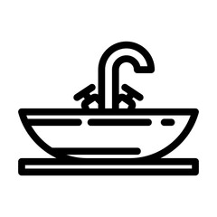 vessel sink line icon vector illustration