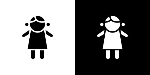 doll icon Vector in flat style. Collection silhouettes