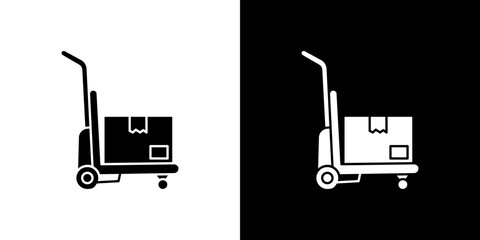 Dolly flatbed icon Vector in flat style. Collection silhouettes