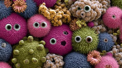Whimsical Knitted Virus Craft A Colorful Handmade Microbe Representation