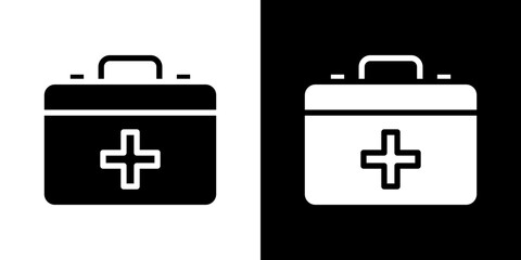 Doctor bag icon Vector in flat style. Collection silhouettes
