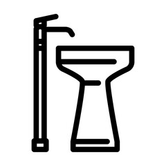 freestanding sink line icon vector illustration