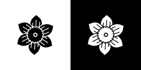 Daffodil Flower icon Vector in flat style. Collection silhouettes