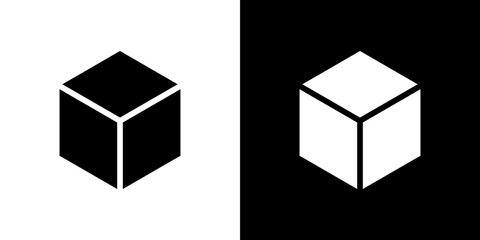 Cube icon Vector in flat style. Collection silhouettes