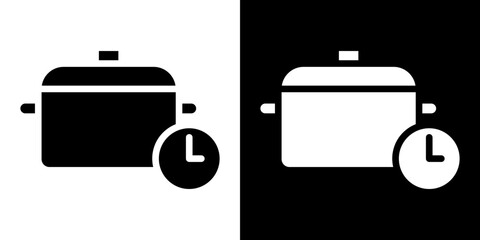 Cooking time icon Vector in flat style. Collection silhouettes