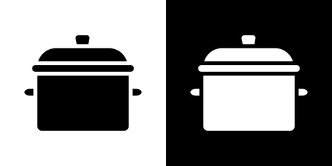 Cooking pot icon Vector in flat style. Collection silhouettes
