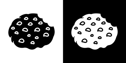 Cookie icon Vector in flat style. Collection silhouettes