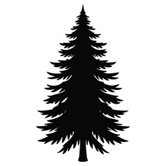 Obraz premium Pine Tree Silhouette Nature Illustration