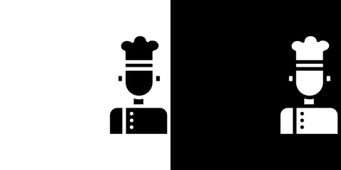 Chef icon Vector in flat style. Collection silhouettes