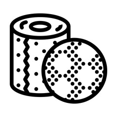 embossed pattern toilet paper line icon vector illustration