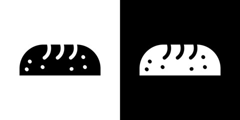 Bread loaf icon Vector in flat style. Collection silhouettes