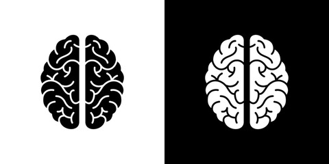 Brain icon Vector in flat style. Collection silhouettes