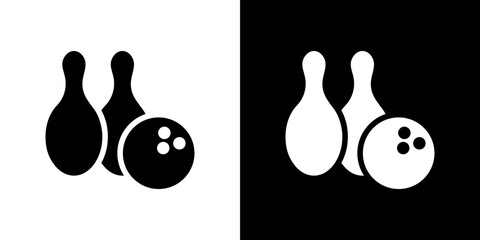 Bowling icon Vector in flat style. Collection silhouettes