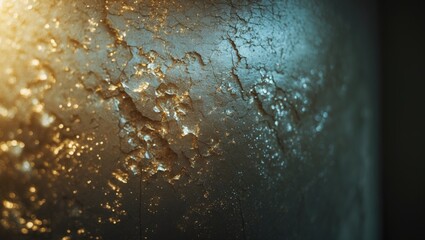 Light reflecting off textured dark metal wall, abstract imagery