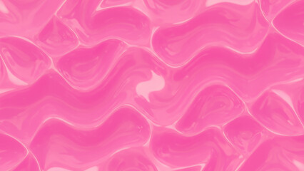 Fototapeta premium Abstract background of undulating pink glossy liquid or soft gel with wave-like patterns. Modern design element, fluid texture, vibrant playful surface, and soft gentle movement.