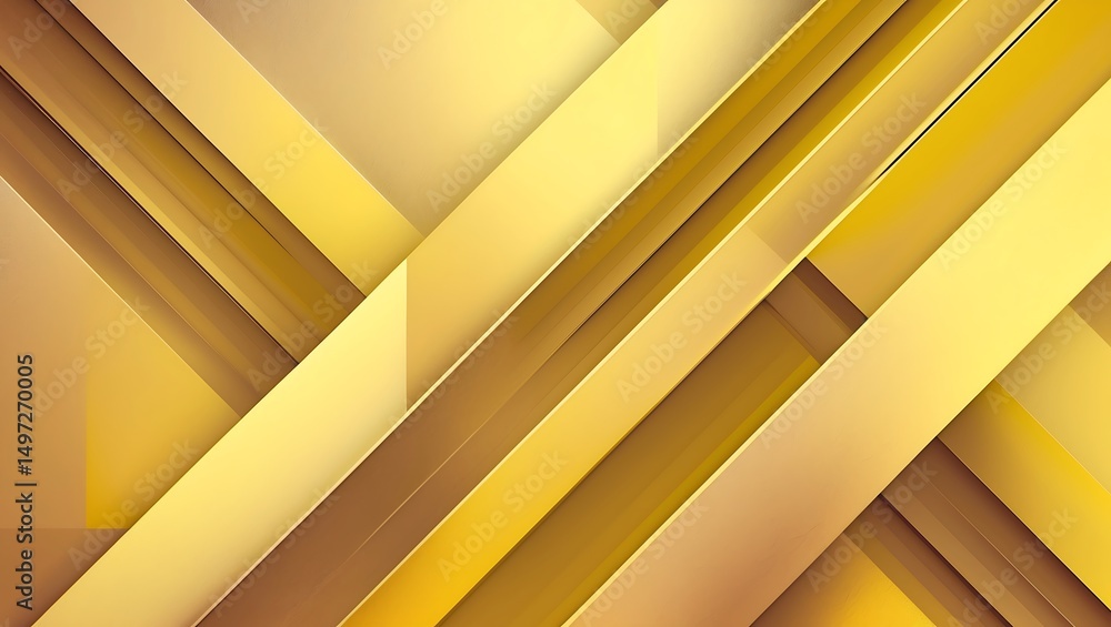 Poster abstract gold and yellow layers overlapping background with modern geometric pattern design