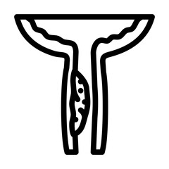 urethral stricture urology line icon vector illustration