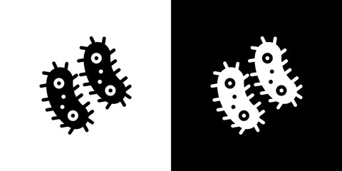 Bacteria icon Vector in flat style. Collection silhouettes