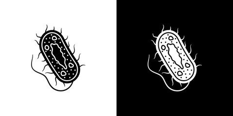 Bacteria icon Vector in flat style. Collection silhouettes