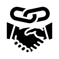 link affiliate referral program glyph icon vector illustration