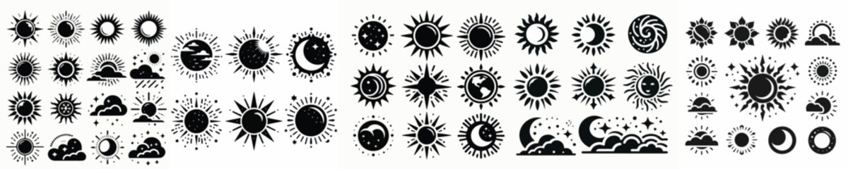 Vector silhouette of sun