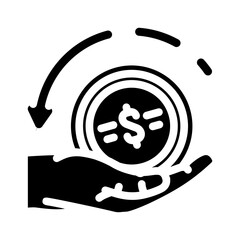 cashback reward affiliate program glyph icon vector illustration