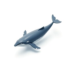 Obraz premium Isometric of Blue Whale Isolated on White Background