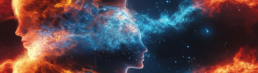Abstract representation of thoughts and emotions.
