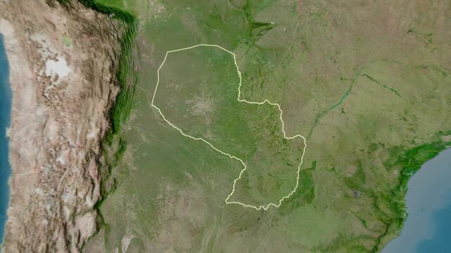 Paraguay map - solid. Border. 