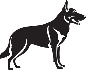 vector illustration of a black dog