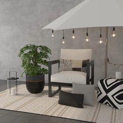 Elegant Indoor Plants in Decorative Modern White - Gray Pots