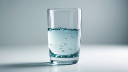 Isolated on a white surface, a glass containing polluted water