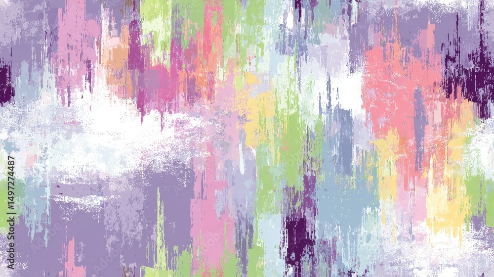 Poster pastel hologram strips and glitch sparkles create an abstract seamless tiled pattern with a cute cyb